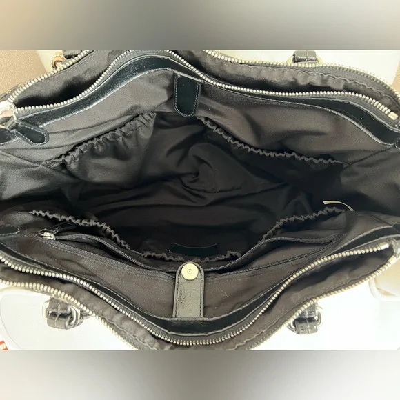 PRE-OWNED Coach Diaper Bag Tote Grey/Black Large - Picture 8 of 13
